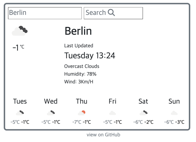 Weather application project with API